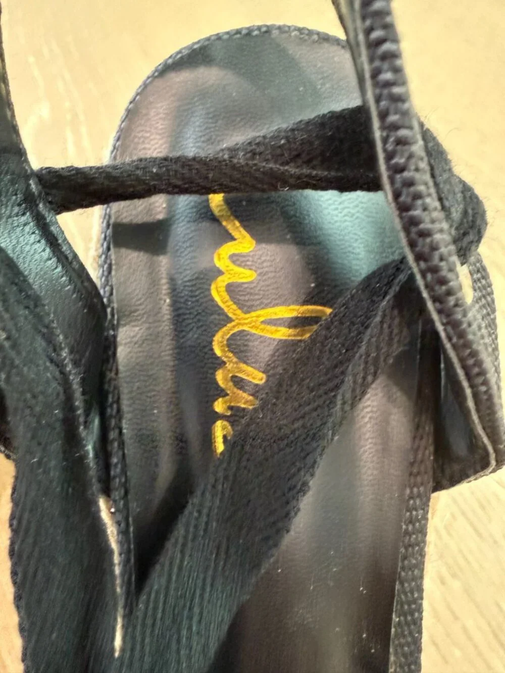 Lulus Esme Black Lace-Up Espadrille Wedges. size 9